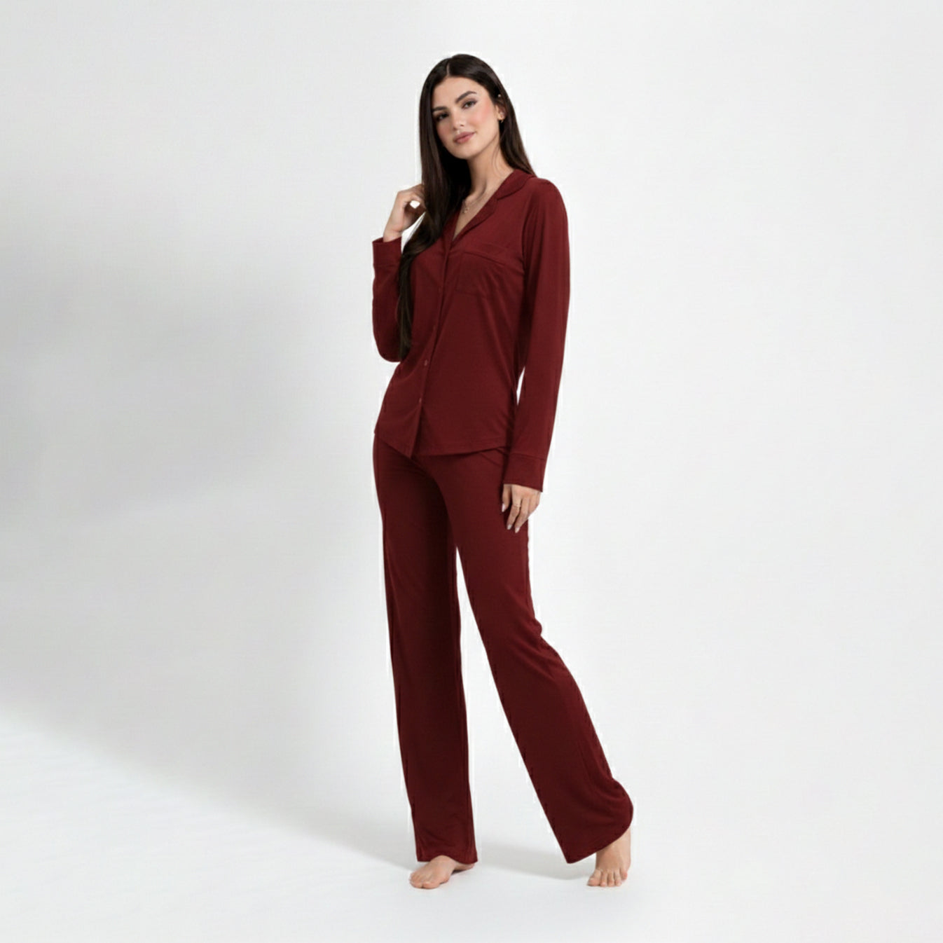 Pyjama femme bordeaux doux – Confort seconde peau | StayCosy