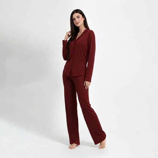 Pyjama femme bordeaux doux – Confort seconde peau | StayCosy